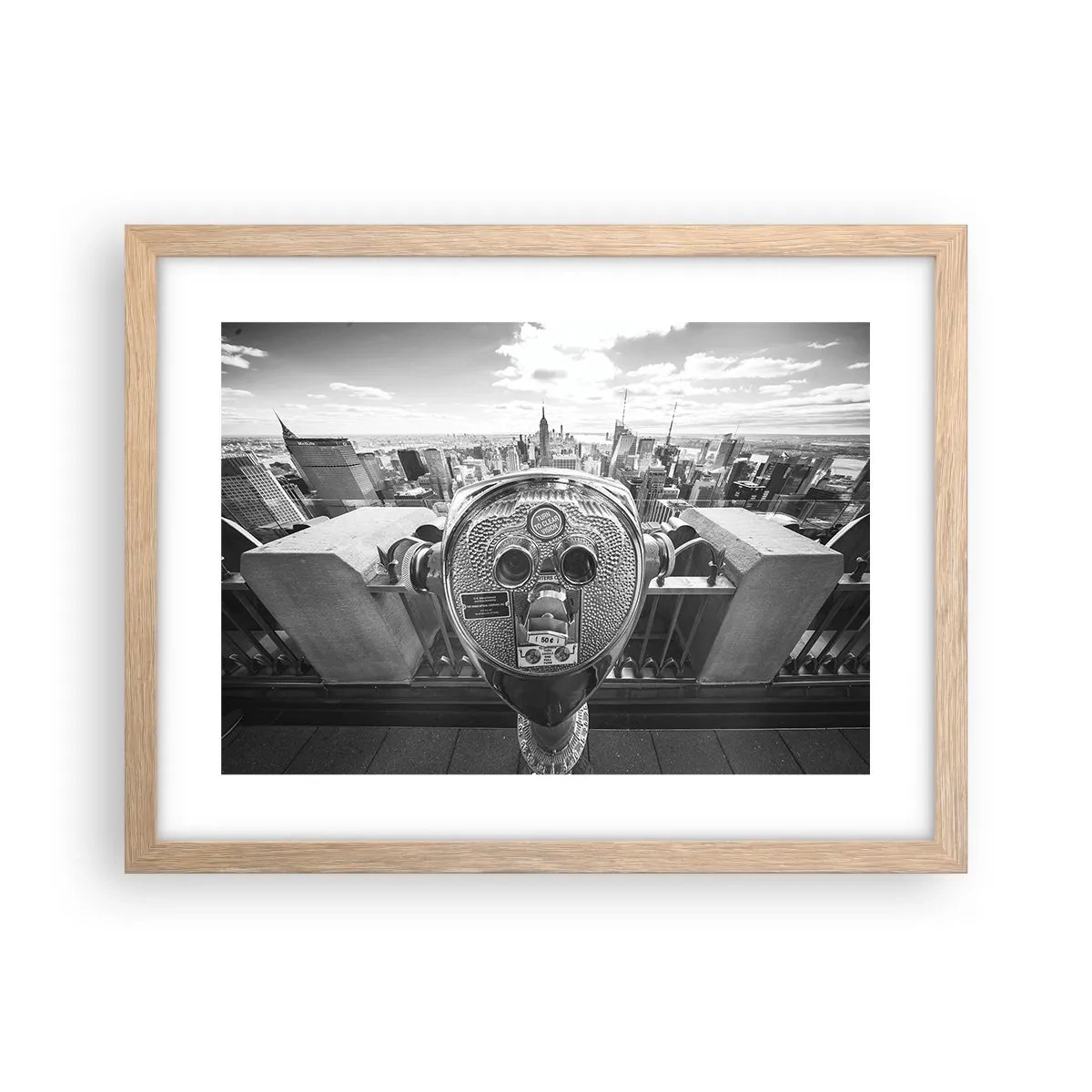 Poster în ramă de stejar deschis - Orașul de deasupra orașelor - 40x30 cm