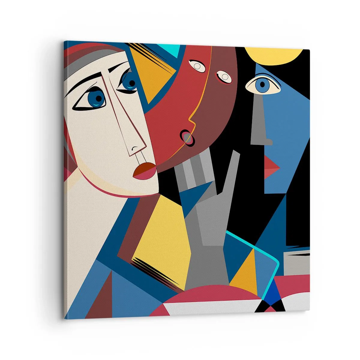 Tablou pe pânză - Discuția cubiștilor - 60x60 cm