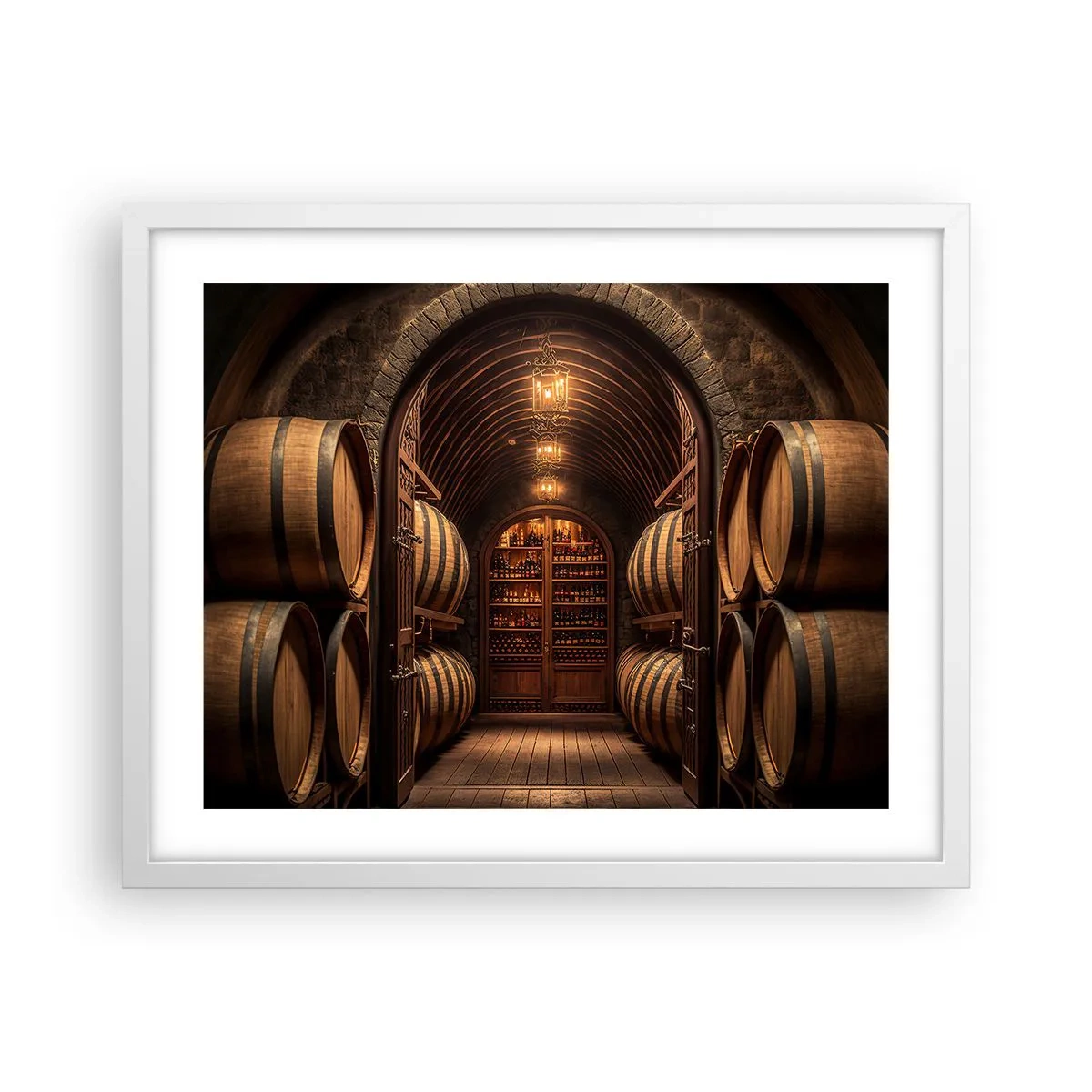 Poster în ramă albă - Beciul cu atmosferă - 50x40 cm