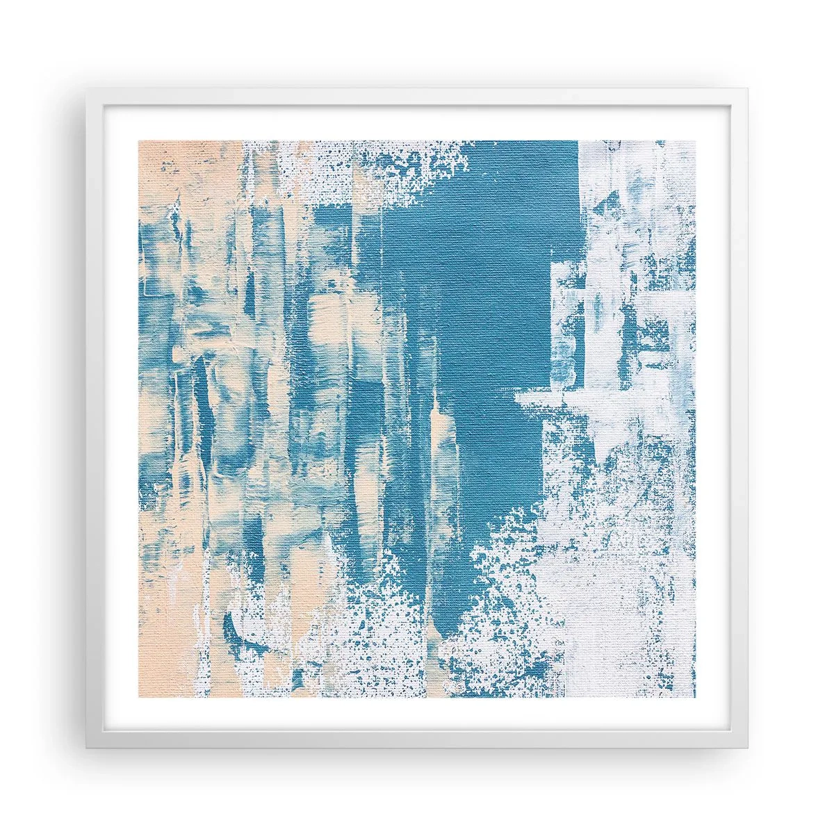Poster în ramă albă - Prin ţurţur de gheață - 60x60 cm