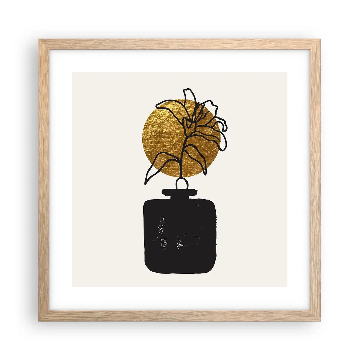 Poster în ramă de stejar deschis - Cât cântărește aurul? - 40x40 cm