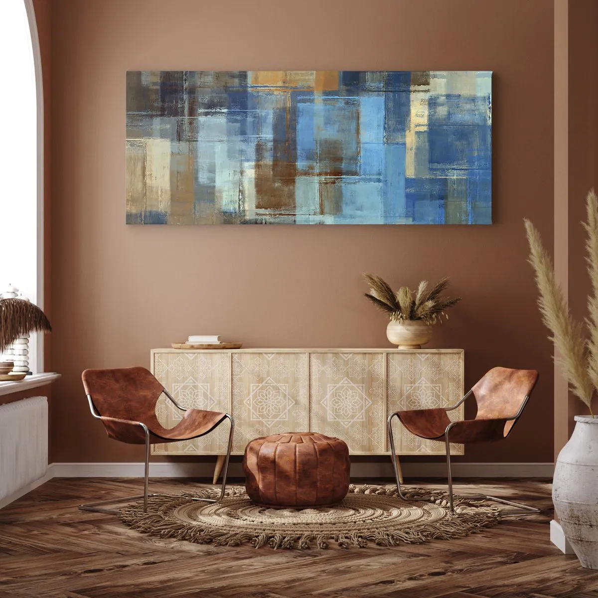 Tablou pe pânză - Prin valul albastru - 100x40 cm