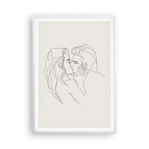 Poster în ramă albă - Încurcați în sentimente - 70x100 cm