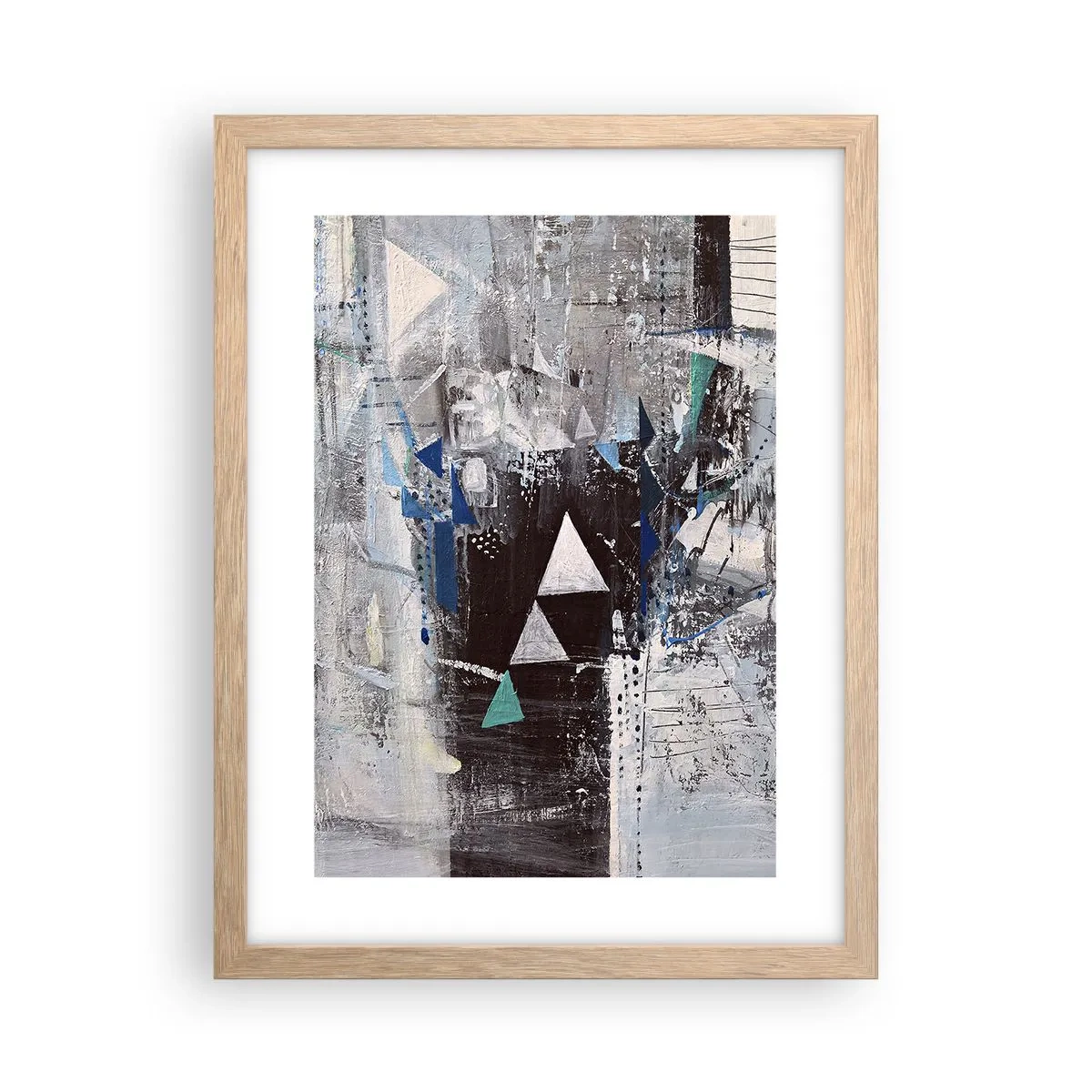 Poster în ramă de stejar deschis - Ordinea superioară a triunghiurilor - 30x40 cm
