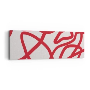 Tablou pe pânză - Roșu pe alb - 90x30 cm