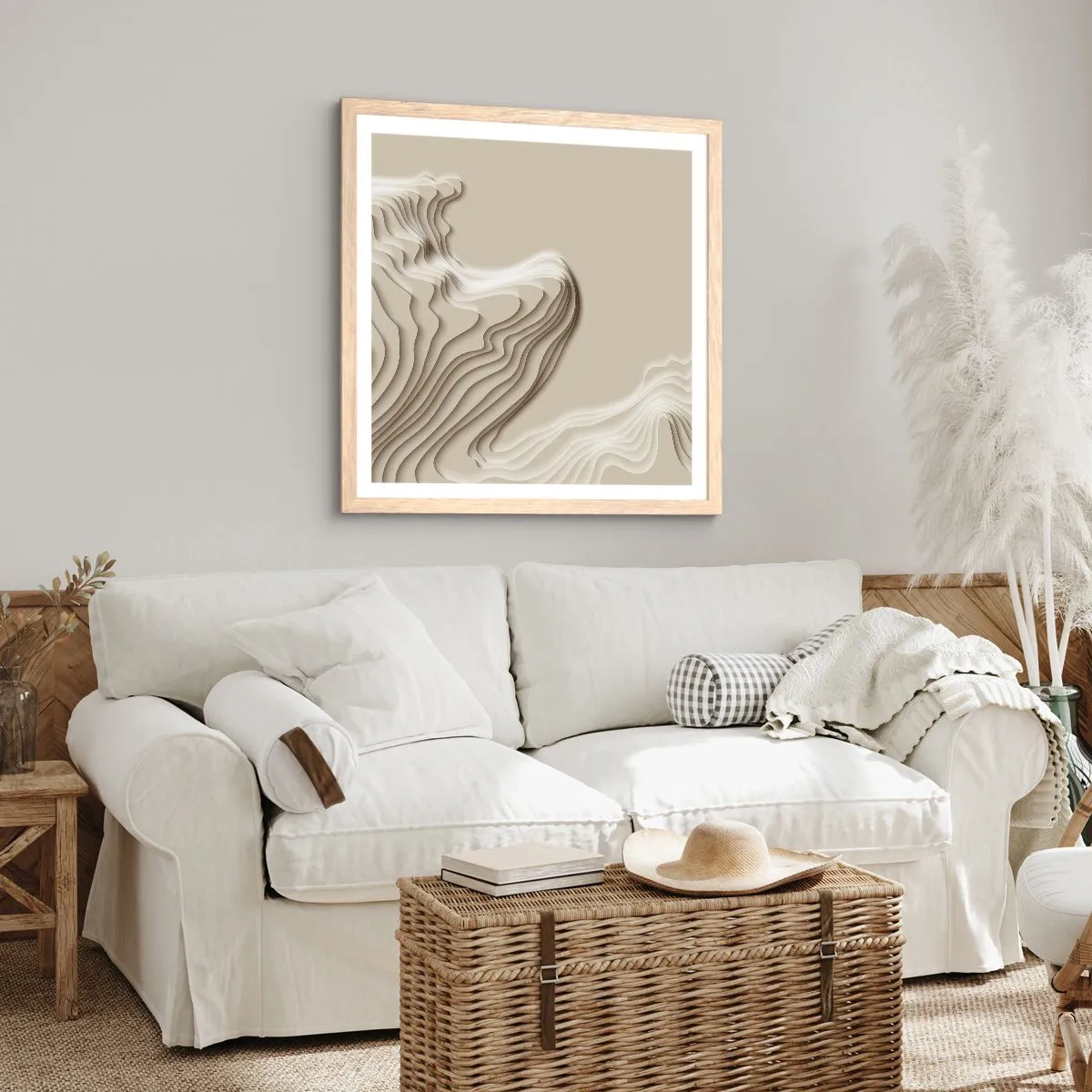 Poster în ramă de stejar deschis - Topografia artei - 40x40 cm