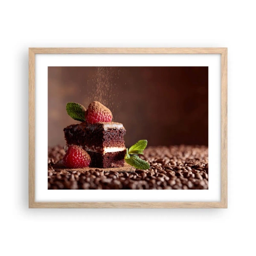 Poster în ramă de stejar deschis - Viața este dulce - 50x40 cm