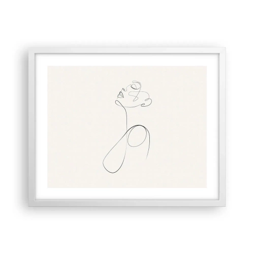 Poster în ramă albă - Încâlcită în vise - 50x40 cm