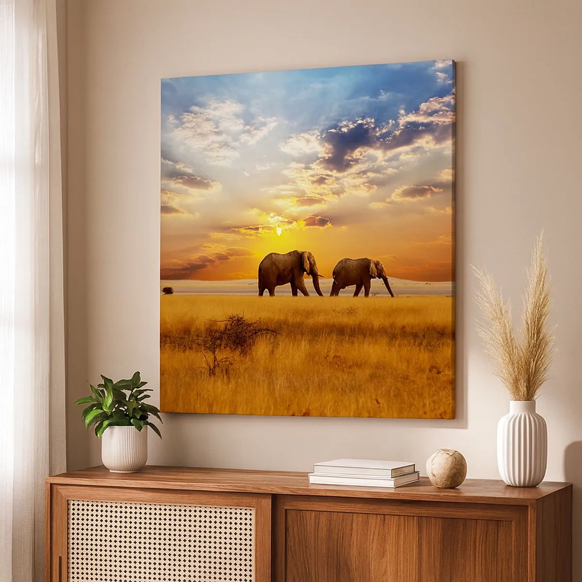 Tablou pe pânză - Plimbare în familie - 30x30 cm