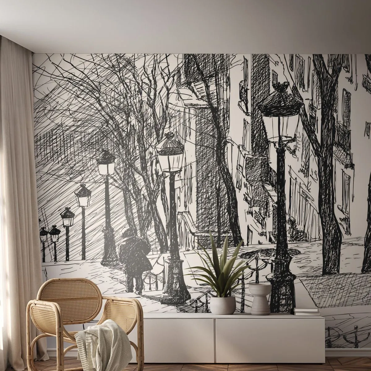 Tapet Standard Eco - Poveste de dragoste sau poveste de groază? - Montmartre, Arhitectură, Paris - 400x280 cm