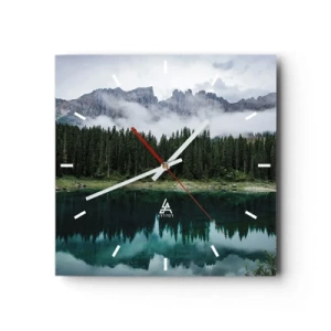 Ceas de perete - Ceas pe sticlă - Liniște, liniște, să nu trezim apa care doarme... - 40x40 cm