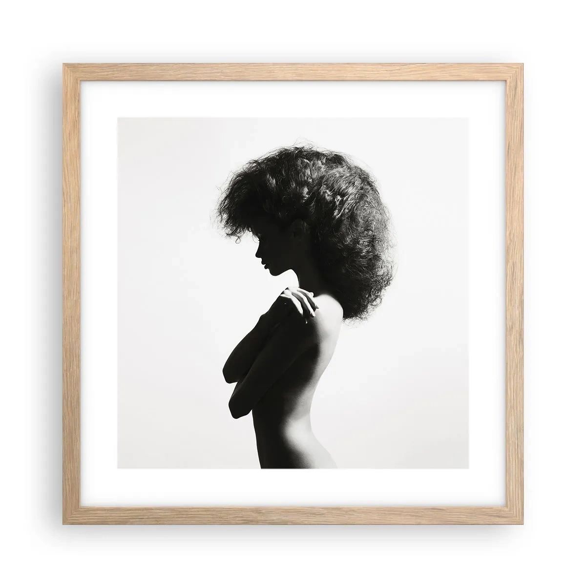 Poster în ramă de stejar deschis - Ca o floare pe o tulpină subțire - 40x40 cm