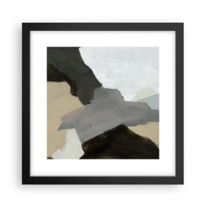 Poster în ramă neagră - Abstracție: despărțirile griului - 30x30 cm