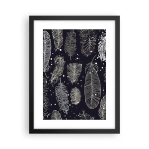 Poster în ramă neagră - Dantelă cu pene - 30x40 cm