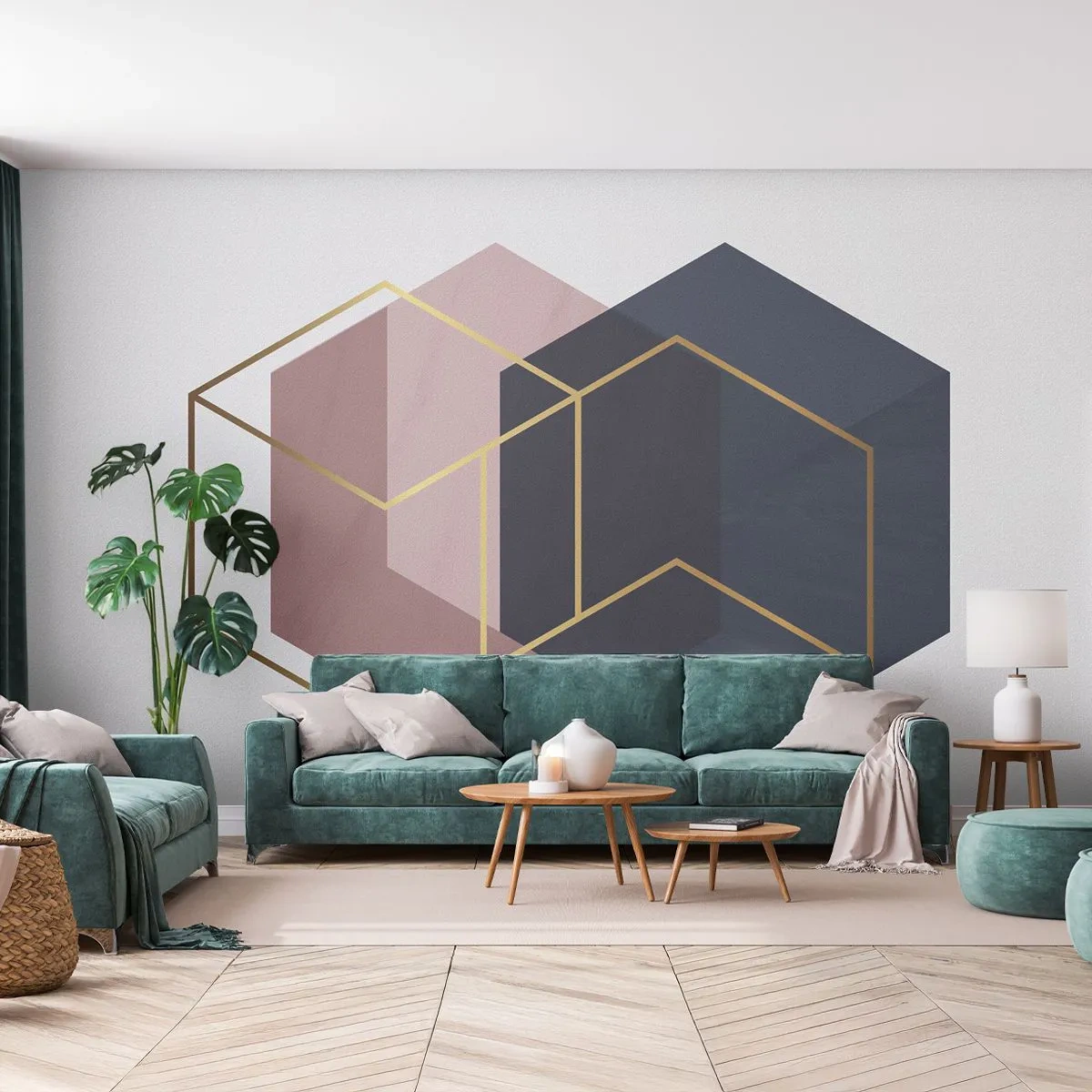 Tapet Premium Canvas - Puterea simplității - Abstracția, Bucată, Hexagen - 150x105 cm