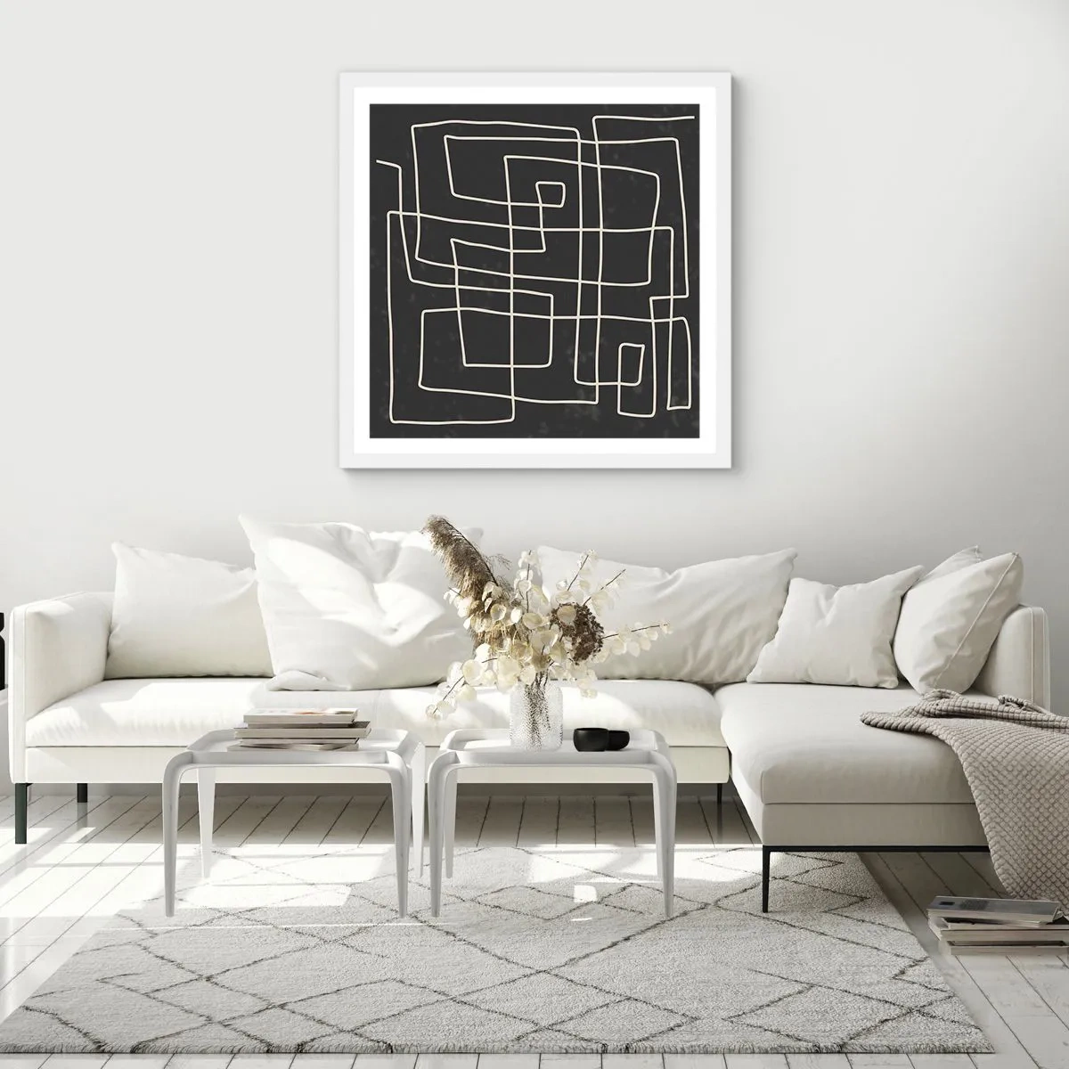 Poster în ramă albă - Nu atât de simplu - 50x50 cm