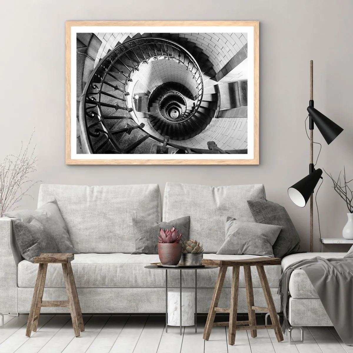 Poster în ramă de stejar deschis - Din ce în ce mai sus - 100x70 cm