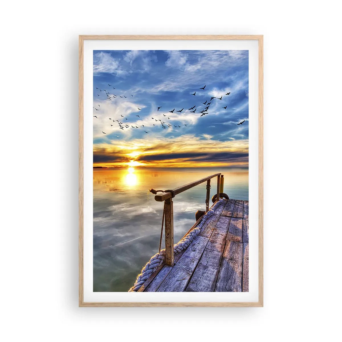 Poster în ramă de stejar deschis - Vântul se odihnește - 61x91 cm