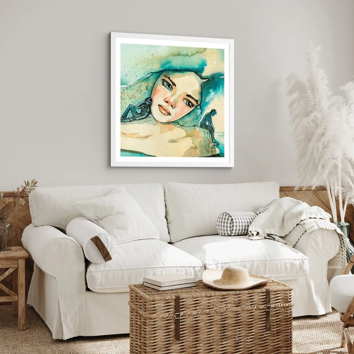 Poster în ramă albă - Am I blue? - 50x50 cm