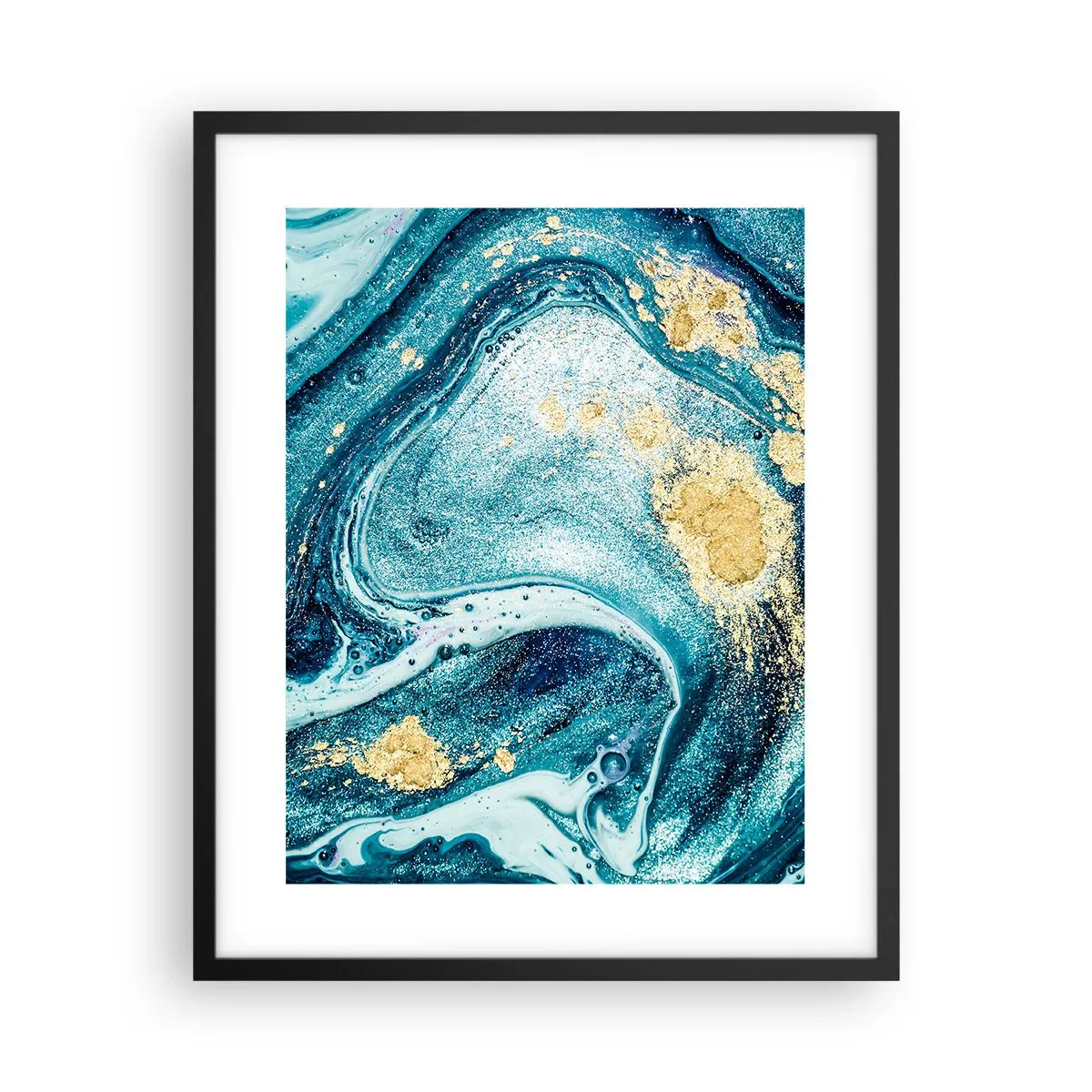 Poster în ramă neagră - Vârtej albastru - 40x50 cm