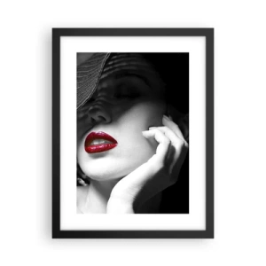 Poster în ramă neagră - Studiu în stacojiu - 30x40 cm