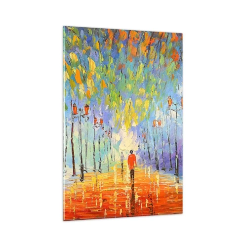 Tablou pe sticlă - Cântecul de noapte al ploii - 80x120 cm