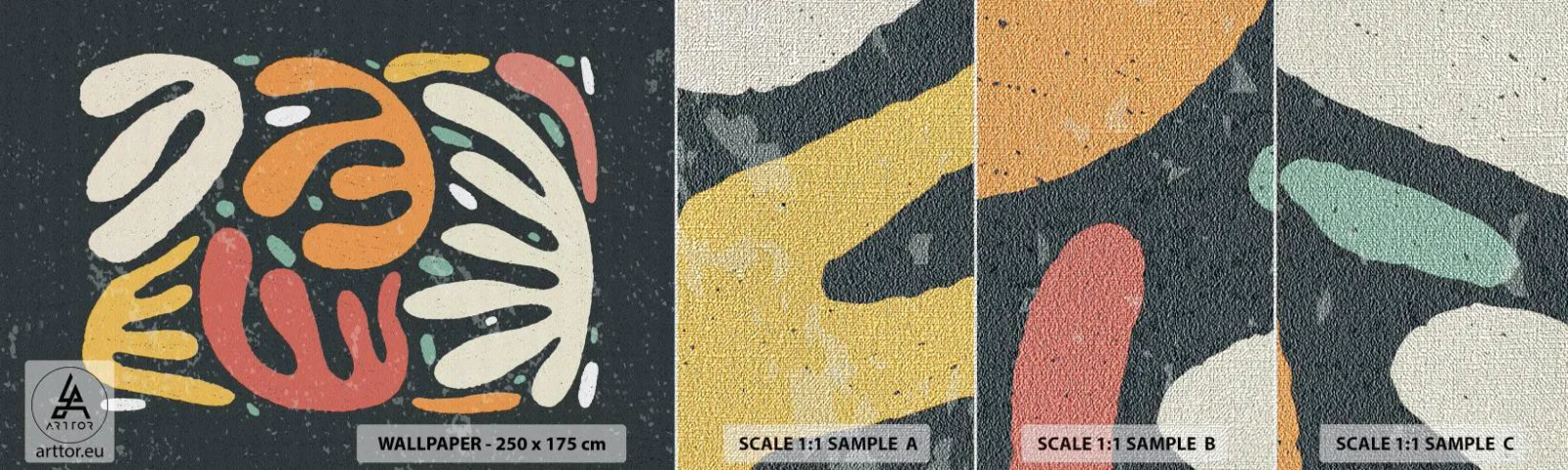 Mostră tapet Premium Canvas - Compoziție - te-am prins - Boho, Minimalism, În vârstă - 100x30 cm