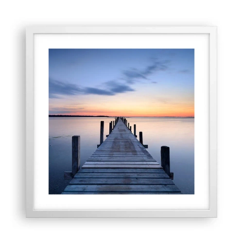 Poster în ramă albă - Calmul unui amurg senin - 40x40 cm