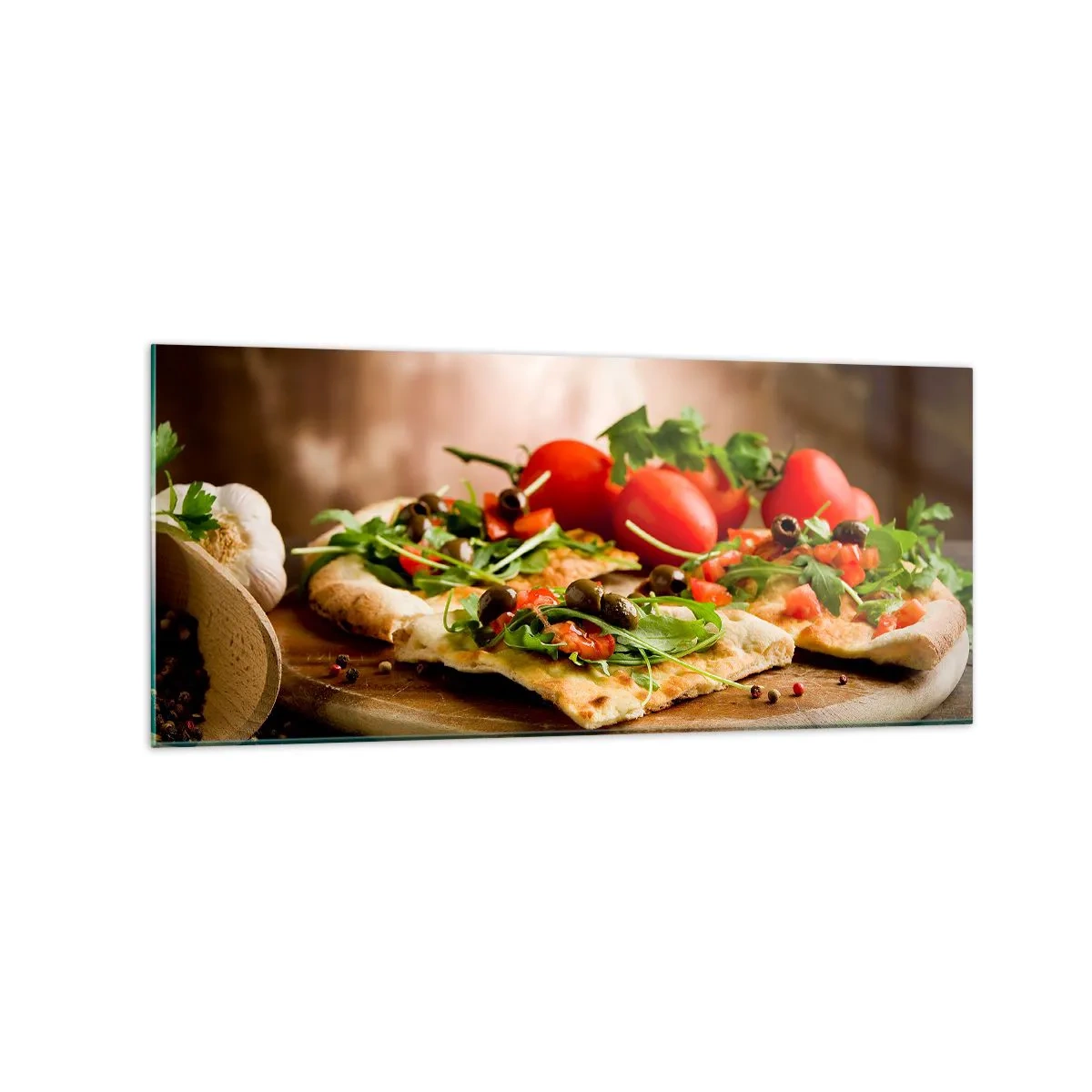 Tablou pe sticlă - Direct din cuptor și din grădină - 120x50 cm