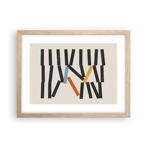Poster în ramă de stejar deschis - Domino - compoziție - 40x30 cm