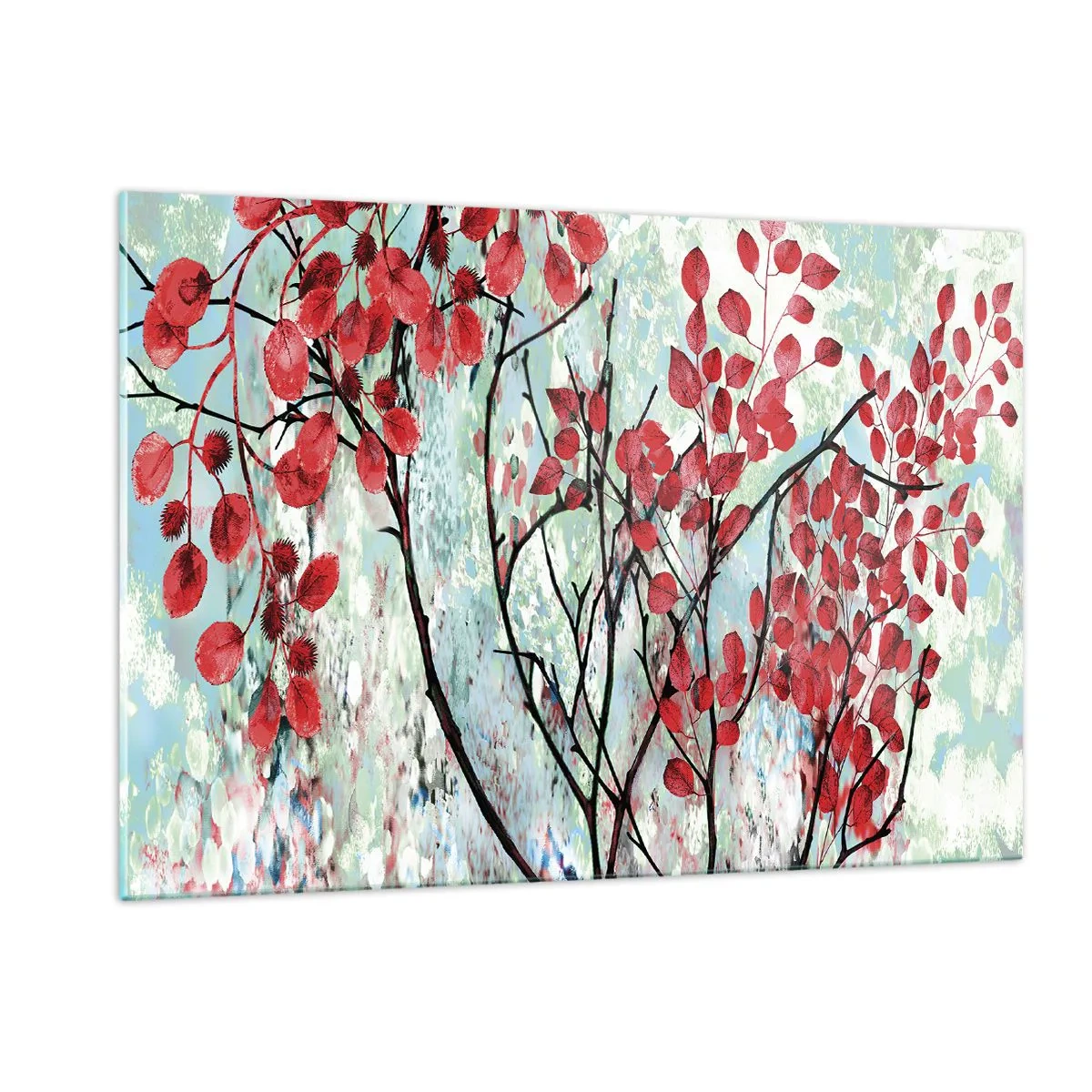 Tablou pe sticlă - Arbore în stacojiu - 120x80 cm