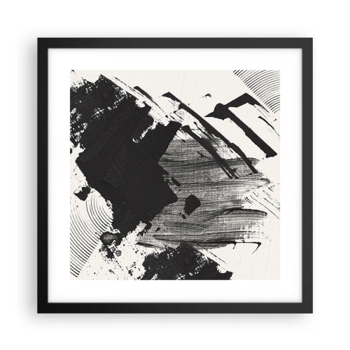 Poster în ramă neagră - Abstracție - expresie de negru - 40x40 cm