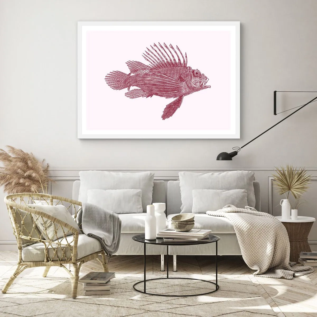 Poster în ramă albă - Un locuitor al apelor exotice - 91x61 cm