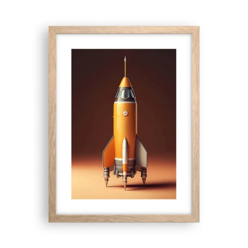 Poster în ramă de stejar deschis - Totul începe cu un vis - 30x40 cm