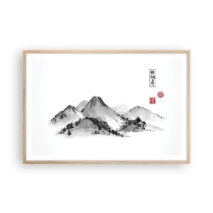 Poster în ramă de stejar deschis - Dincolo de dealuri - 91x61 cm