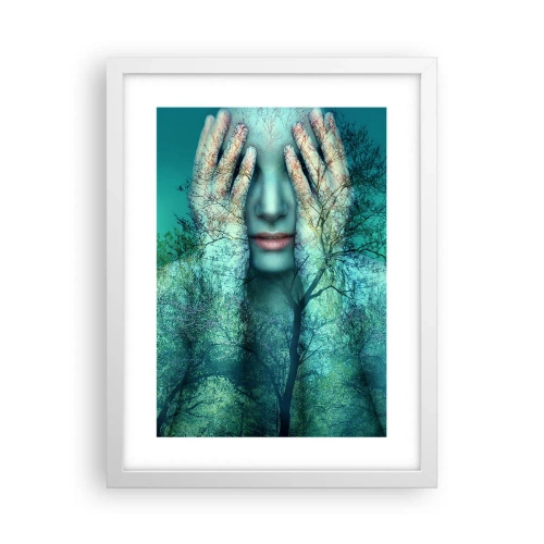 Poster în ramă albă - Scufundată în albastru - 30x40 cm