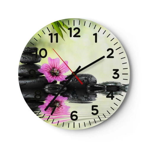 Ceas de perete - Ceas pe sticlă - Timp pentru suflet - 30x30 cm