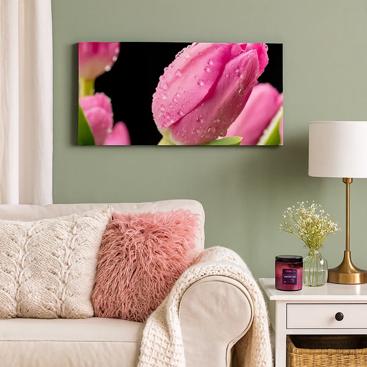 Tablou pe pânză - Un vis de liliac în rouă - 30x30 cm