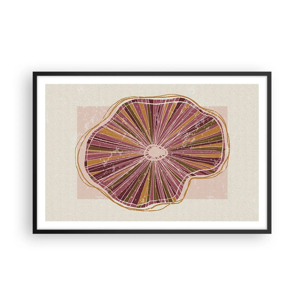 Poster în ramă neagră - Abstracția radială - 91x61 cm