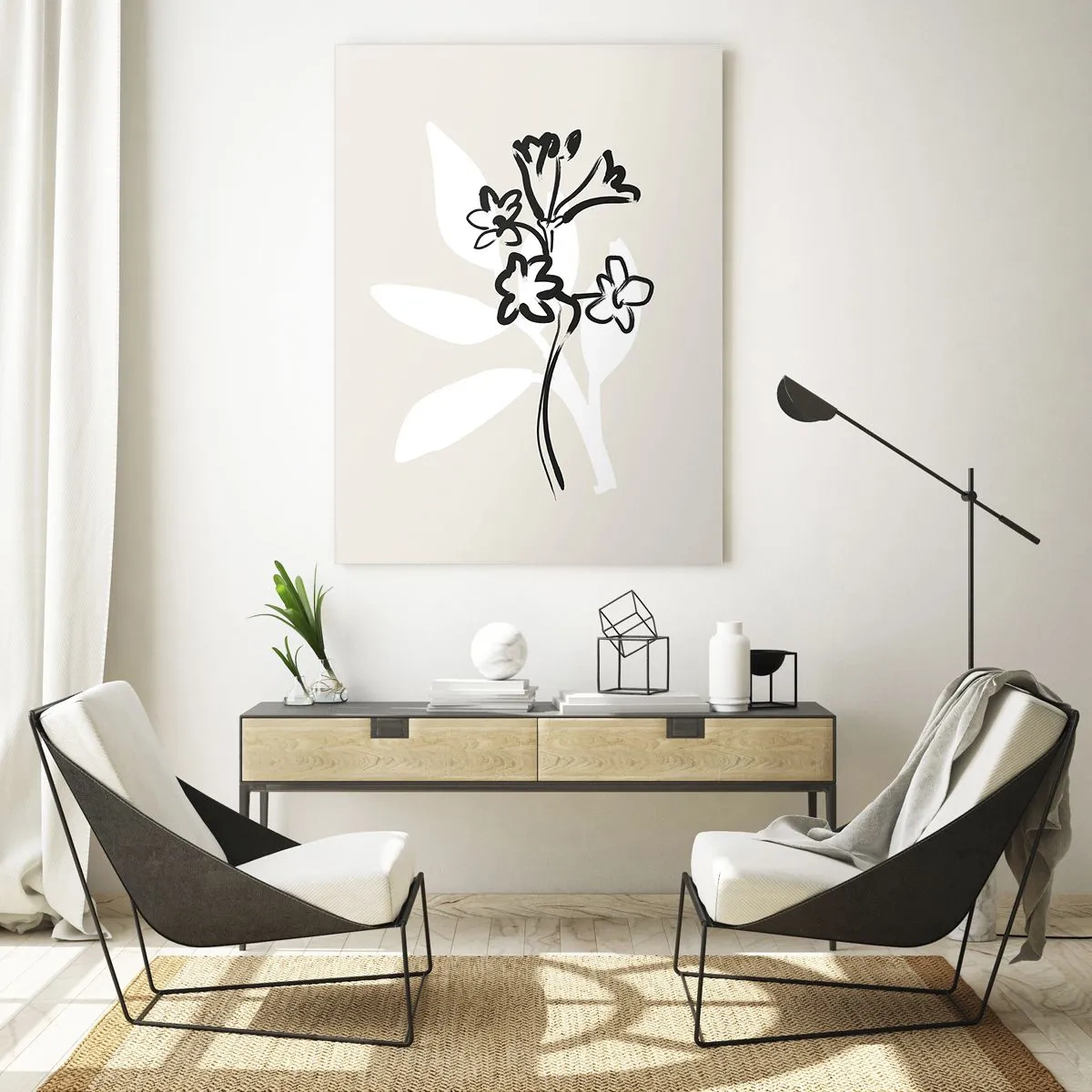 Tablou pe sticlă - Schiță pentru ierbar - 50x70 cm