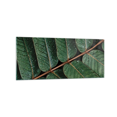 Tablou pe sticlă - Într-un ritm verde - 120x50 cm