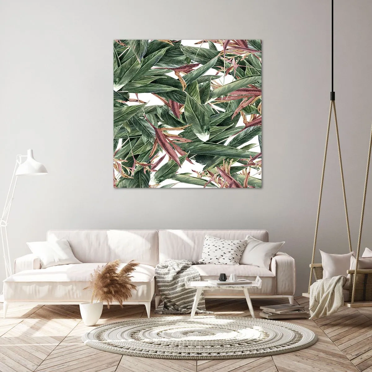 Tablou pe pânză - Tufișuri de smarald și liliac - 70x70 cm