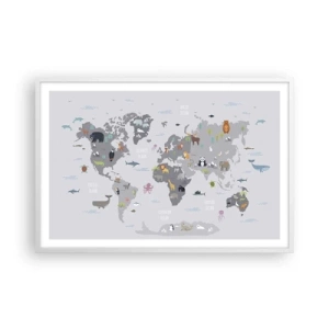 Poster în ramă albă - Spune-mi de unde ești... - 91x61 cm