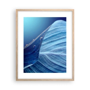 Poster în ramă de stejar deschis - Picături ascunse de albastru - 40x50 cm