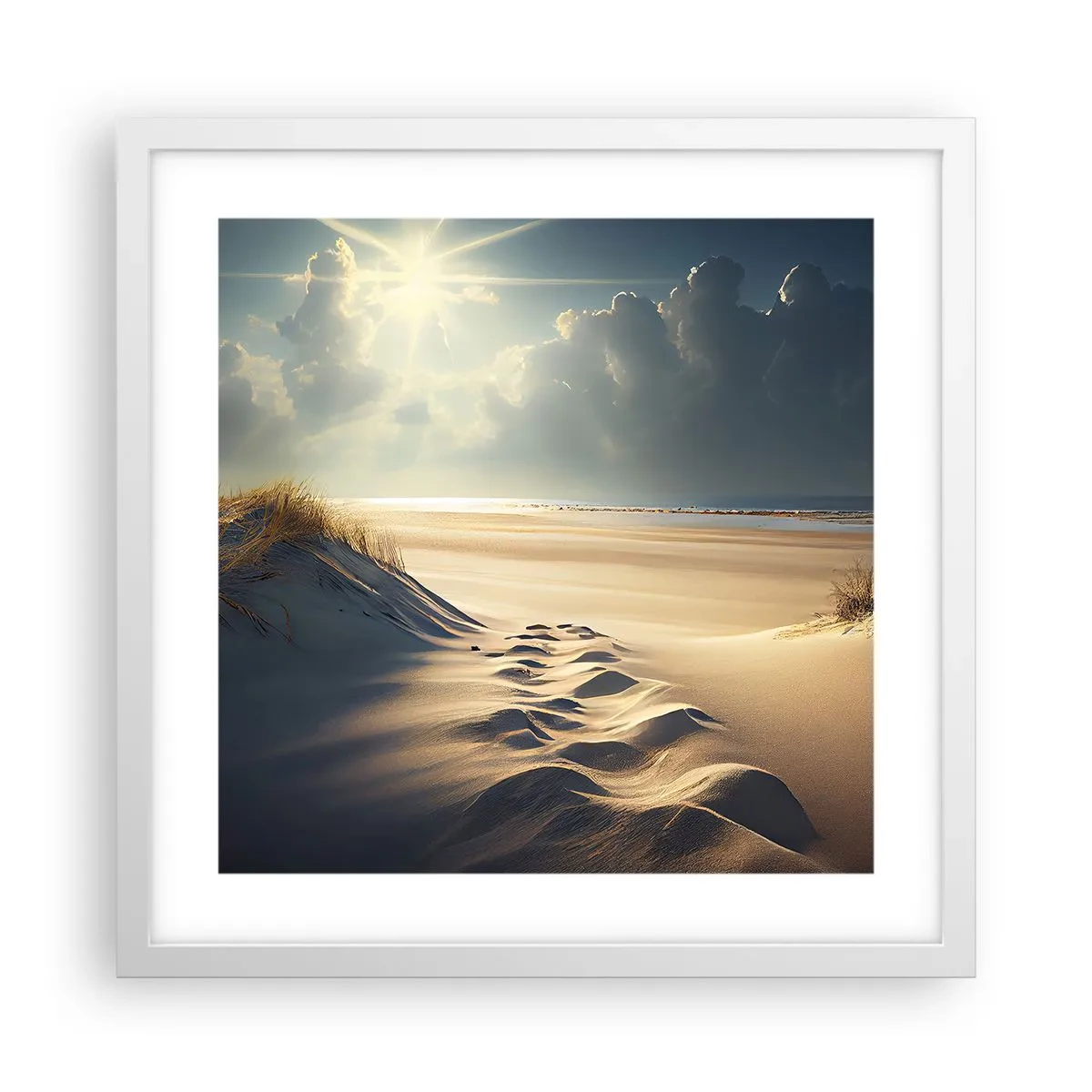 Poster în ramă albă - Peisaj liniștitor - 40x40 cm