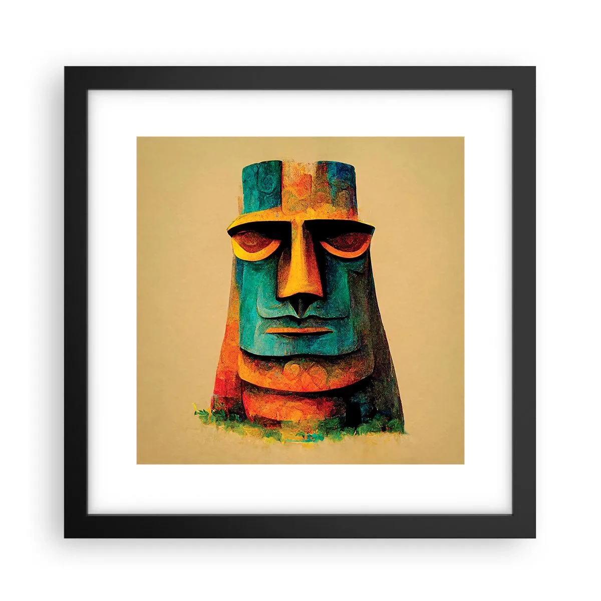 Poster în ramă neagră - Statuie, dar simpatică - 30x30 cm