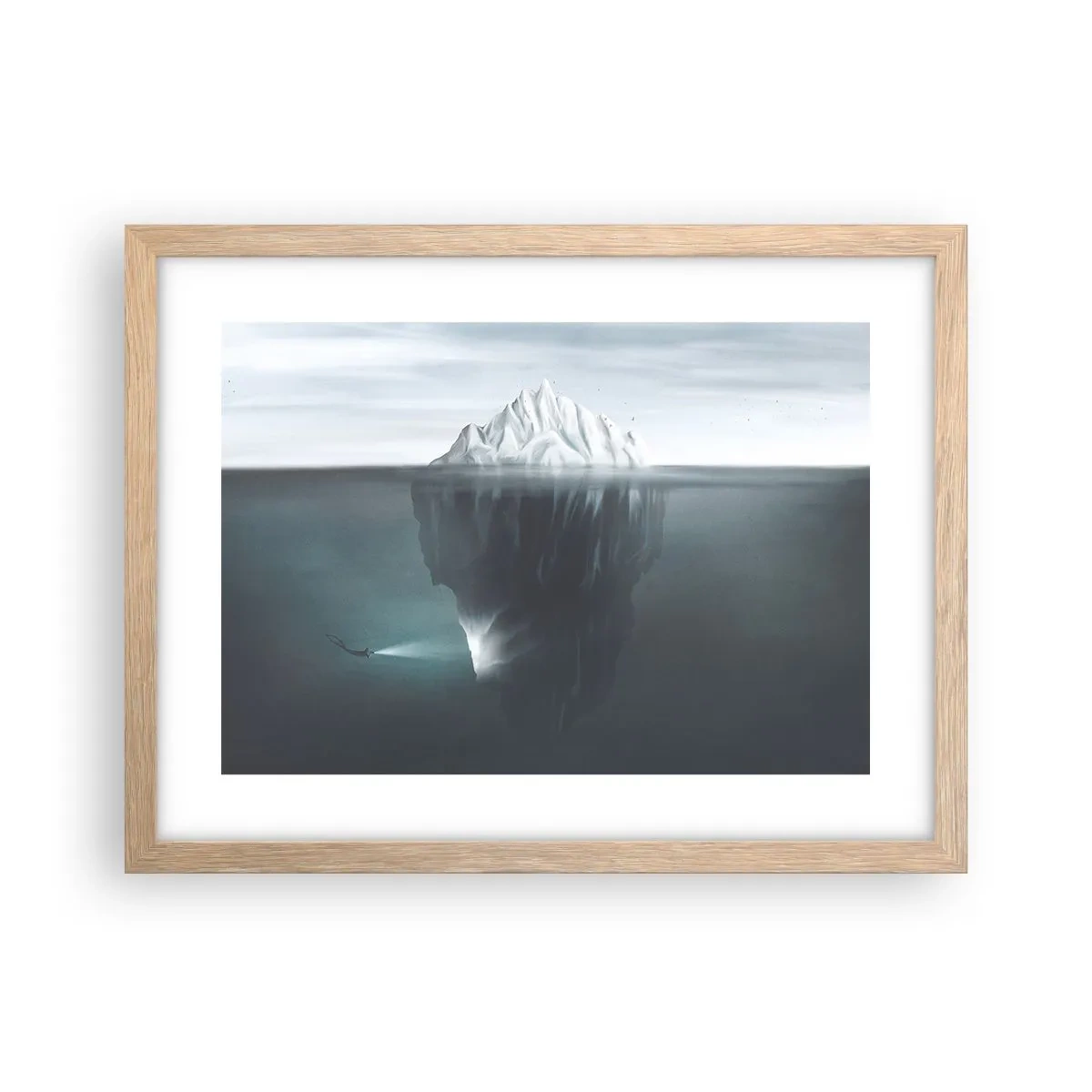 Poster în ramă de stejar deschis - Un mister subacvatic - 40x30 cm