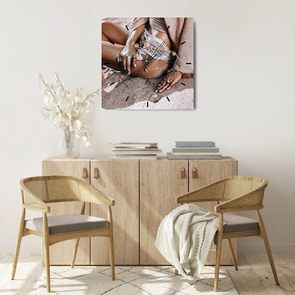 Ceas de perete - Ceas pe sticlă - Aruncată de valuri? - 40x40 cm