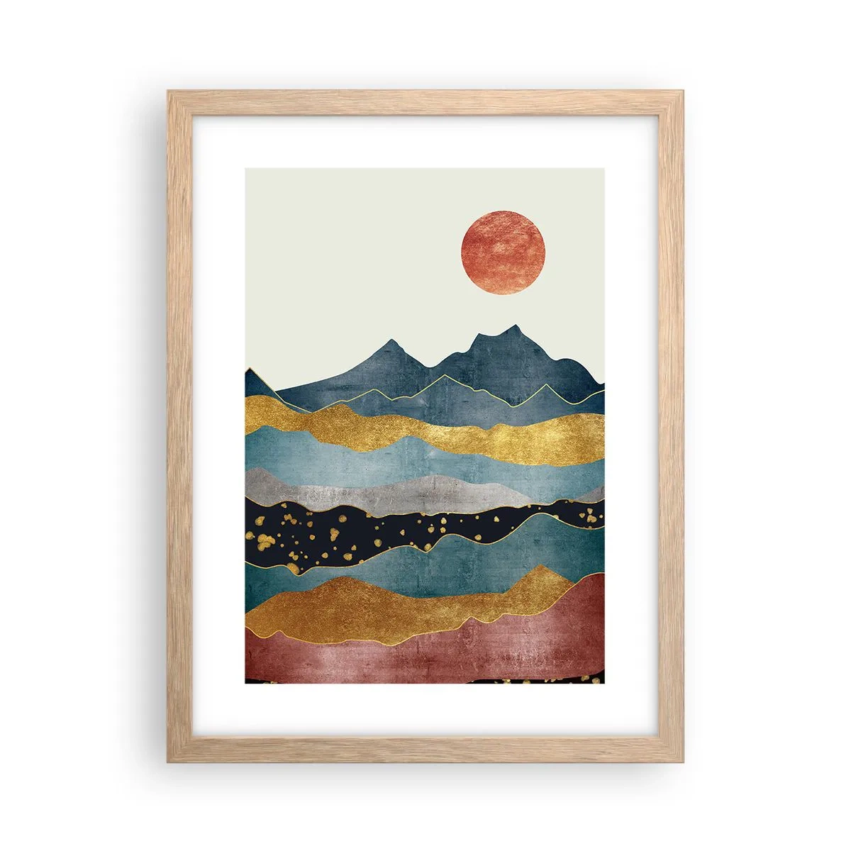 Poster în ramă de stejar deschis - Secțiunea transversală a lumii - 30x40 cm