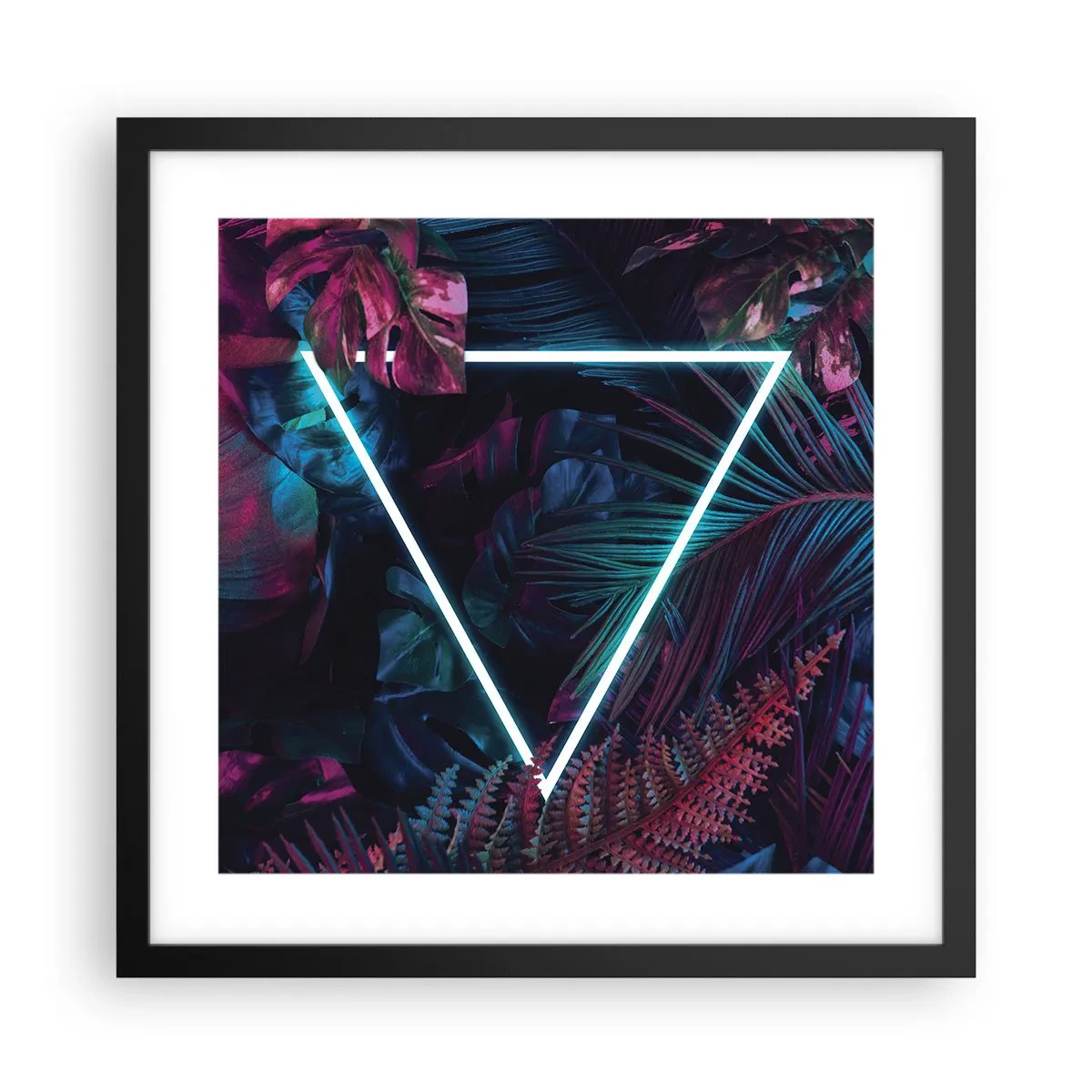 Poster în ramă neagră - Grădină în stil disco - 40x40 cm
